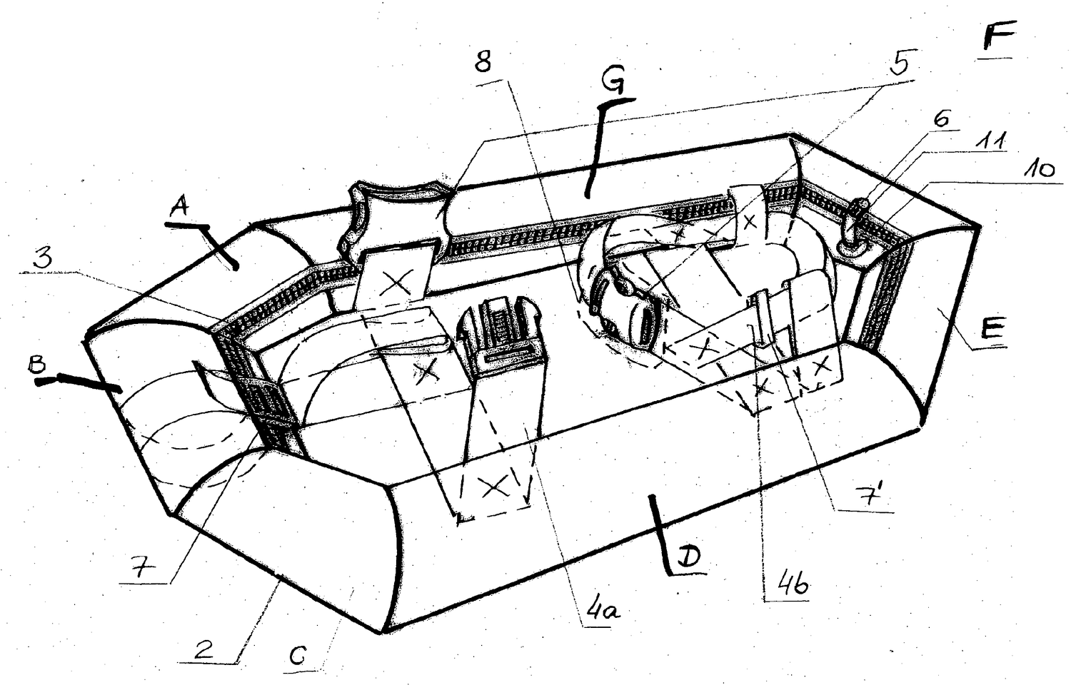 Patent sketch of inflatable snowshoes